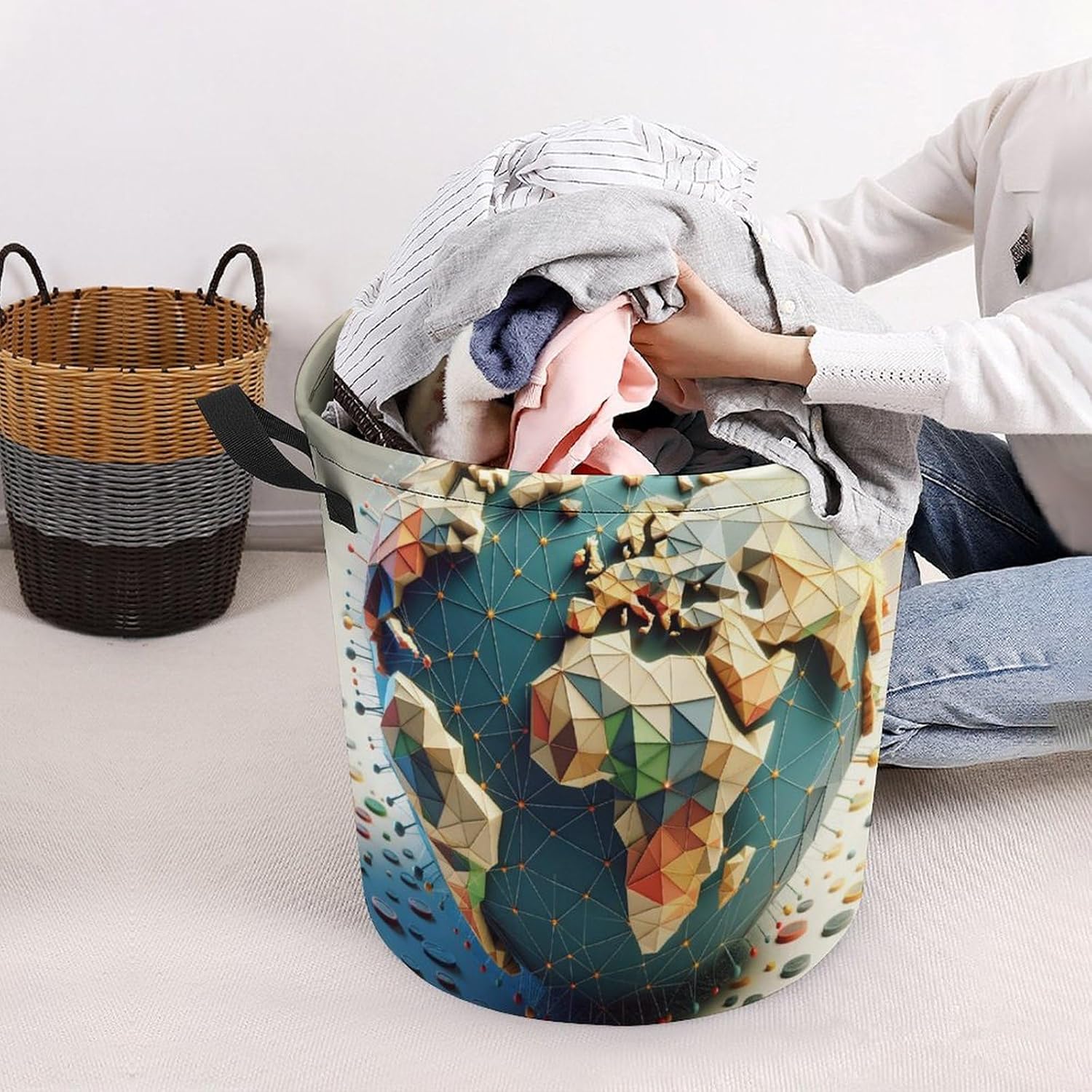 3D Earth Map Ball The Ultimate Collapsible Laundry Hamper