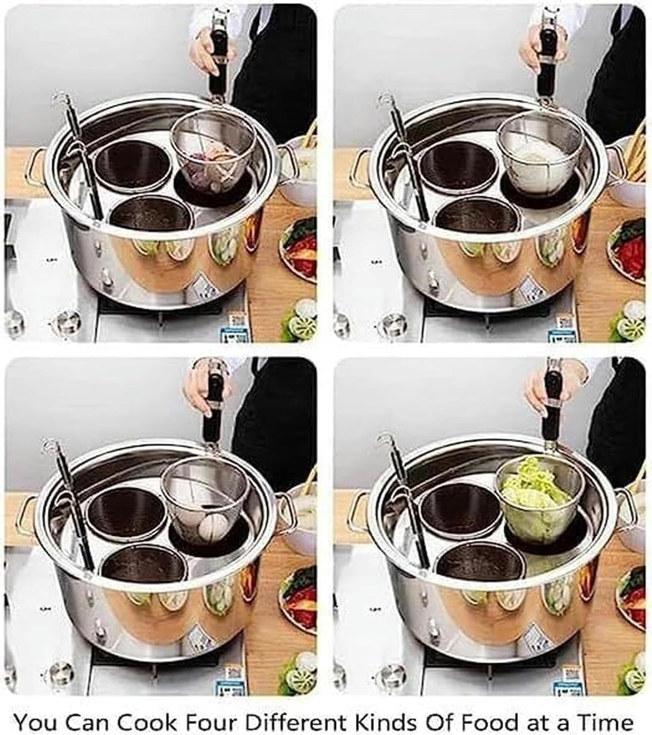 BTURYT Pasta Cooker Set with Insert 3-5 Holes Durable Space-Saving