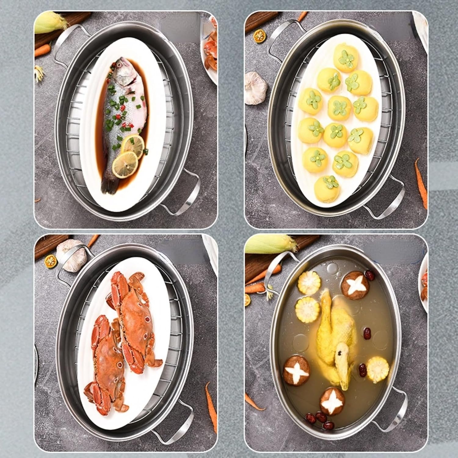 Stainless Steel Fish Steamer for Home Use