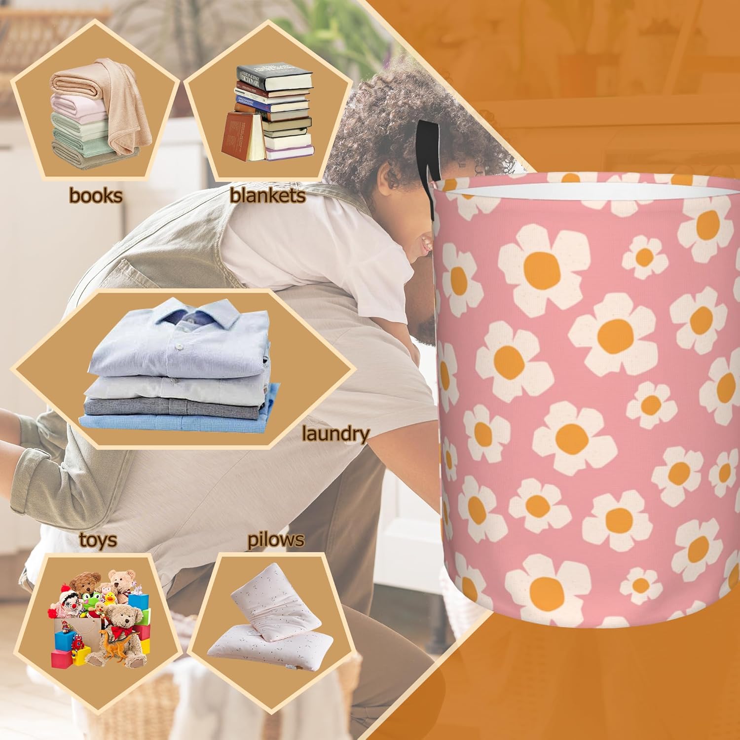 Retro Floral Storage Basket