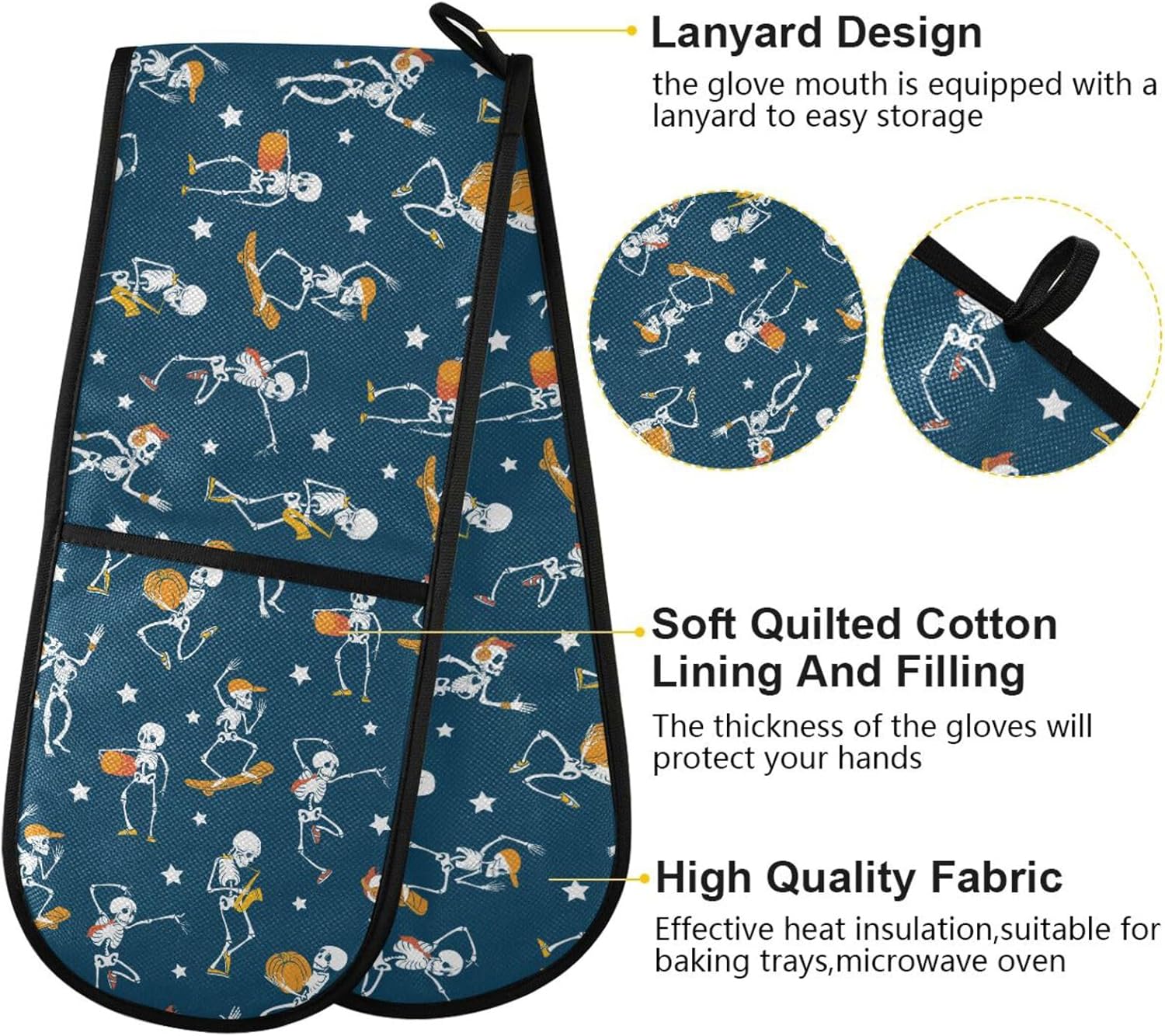 SUSIYO Double Oven Mitt Heat-Resistant Potholder for Kitchen Use