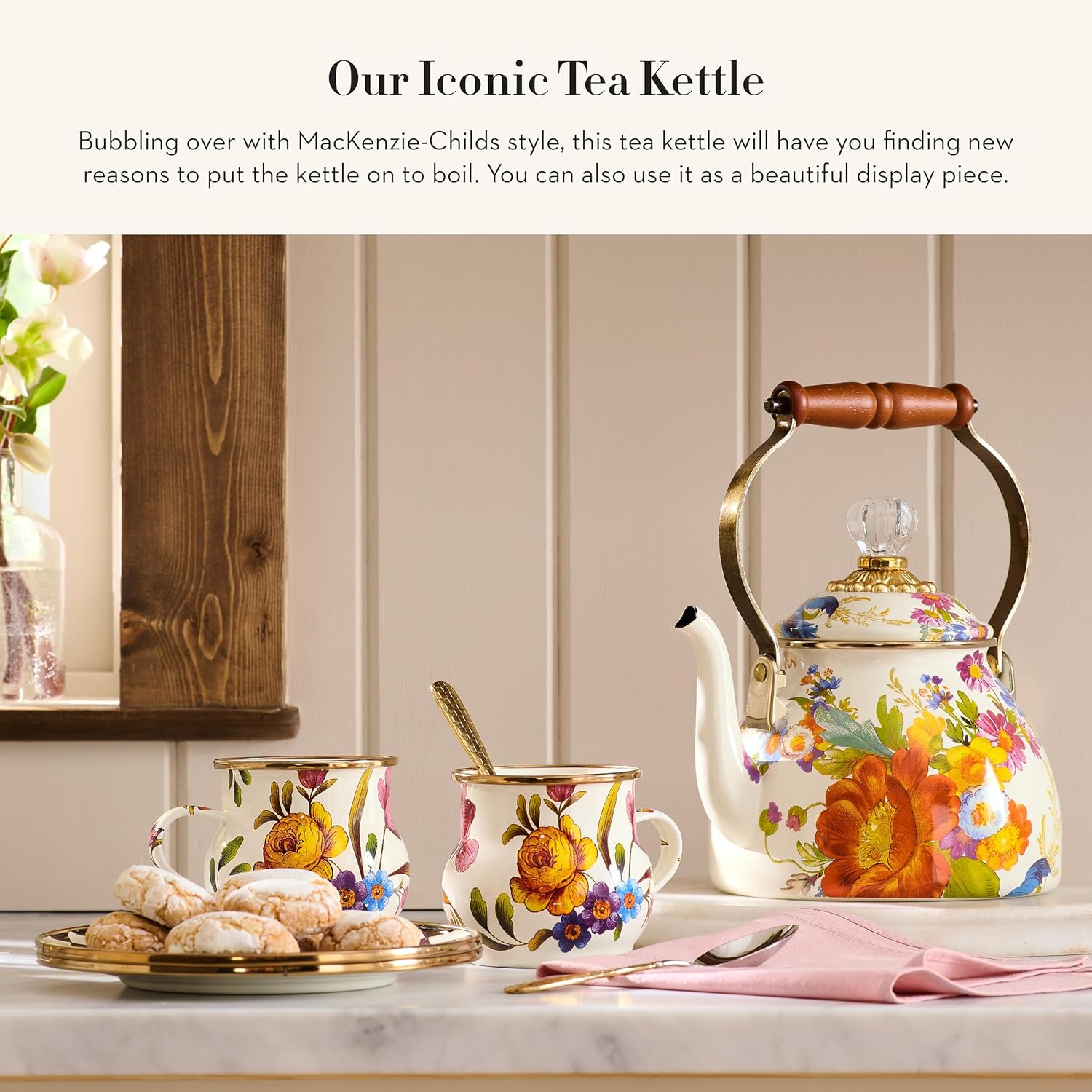 Mackenzie-Childs Creative 2-Quart Enamel Tea Kettle