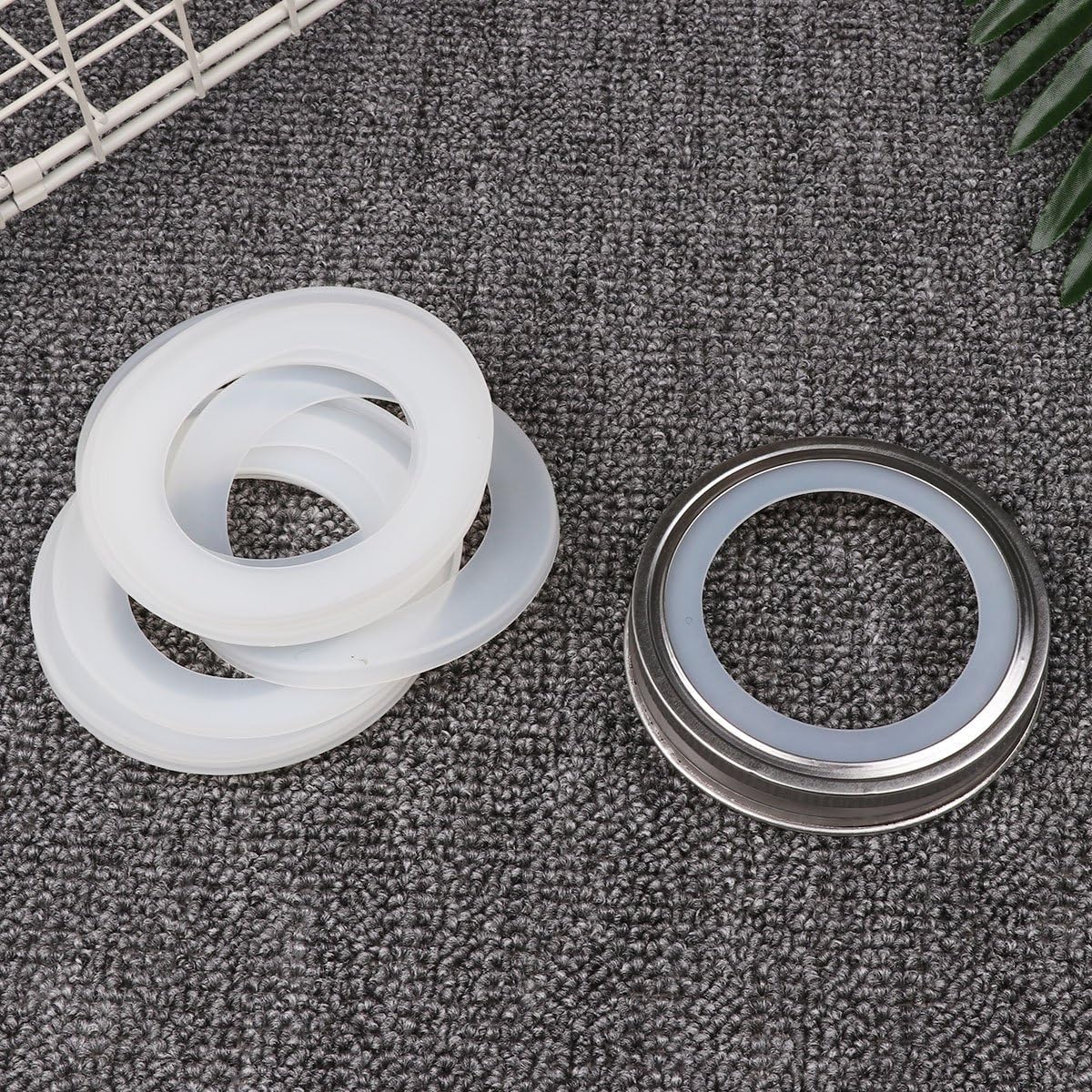 10-Piece Silicone Gasket Set for Mason Jars