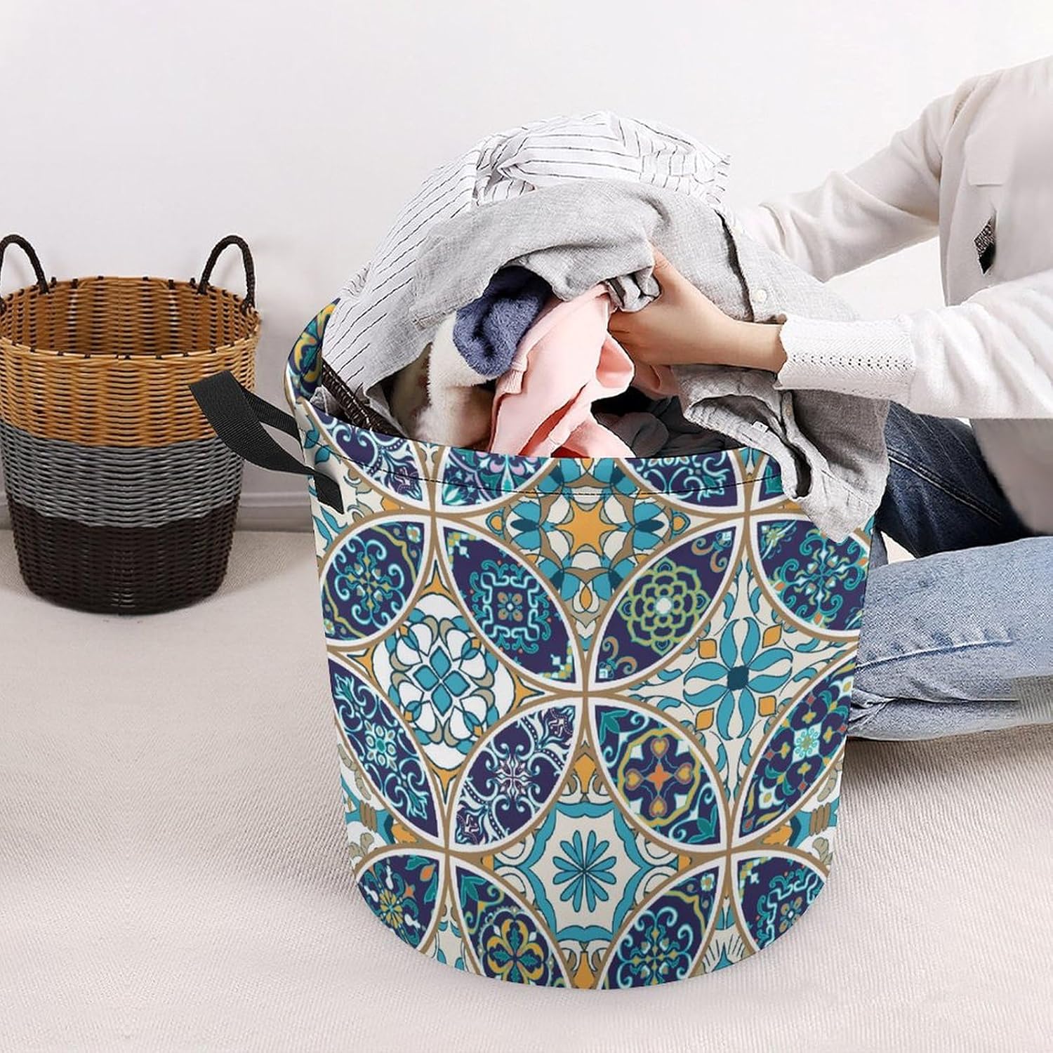 Moroccan Style Compact Laundry Basket