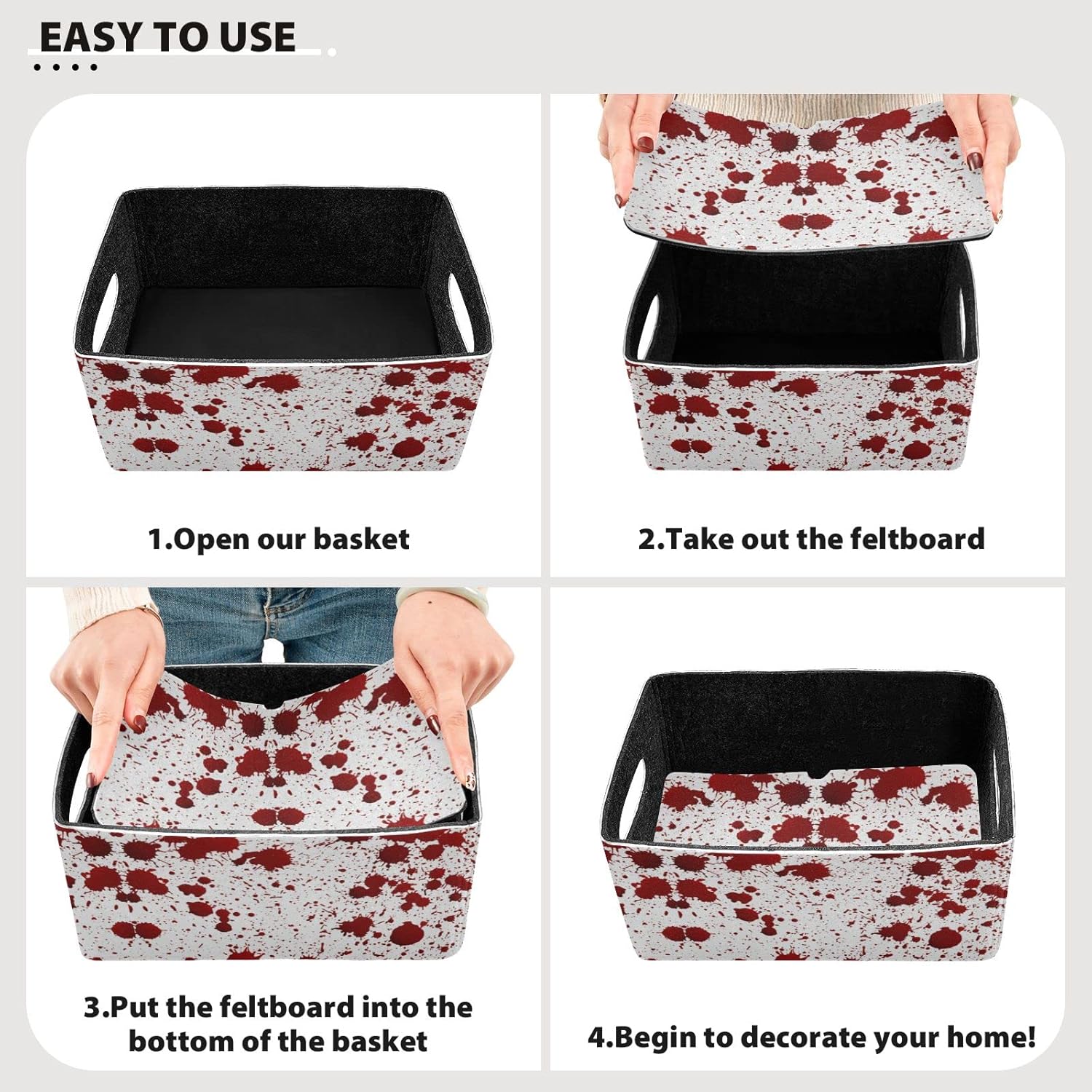 Red Felt Cloth Organizer Box