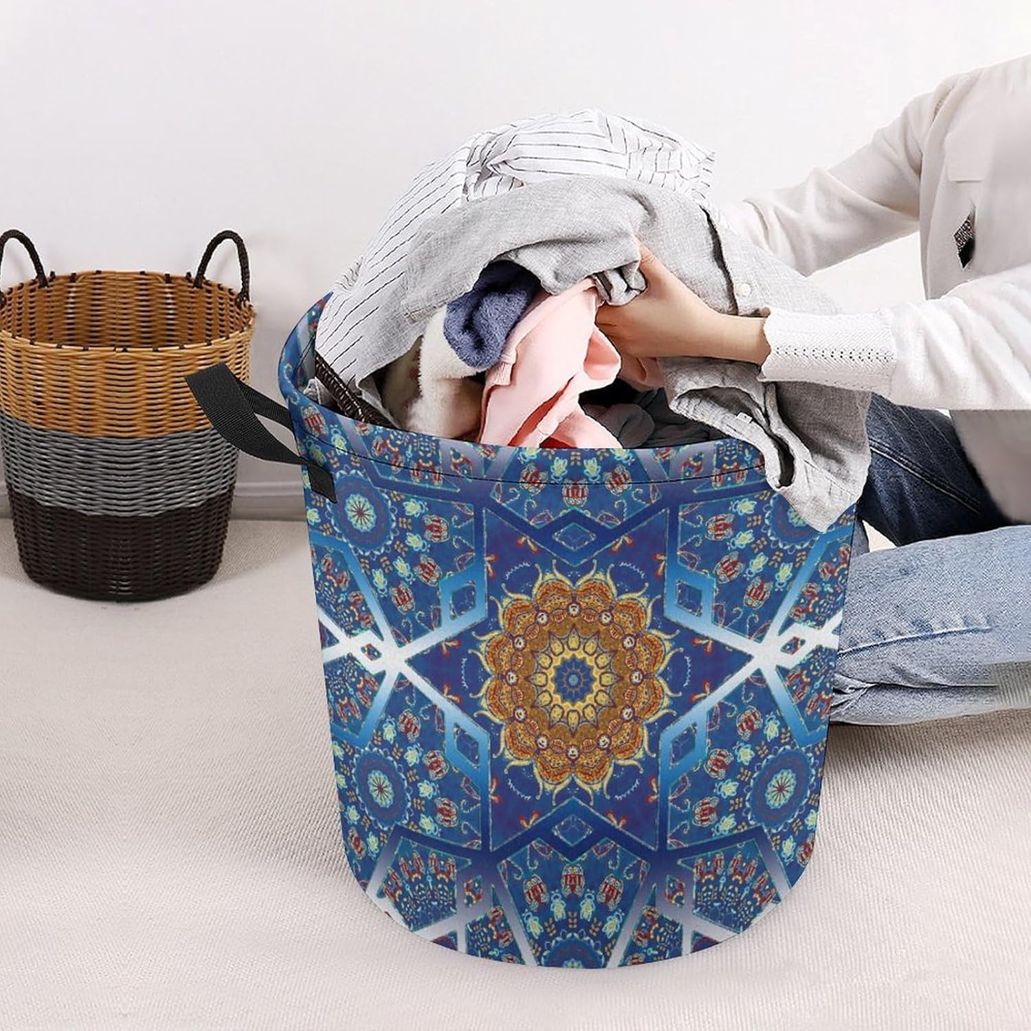 Beautiful Abstract Geometric Boho Laundry Hamper