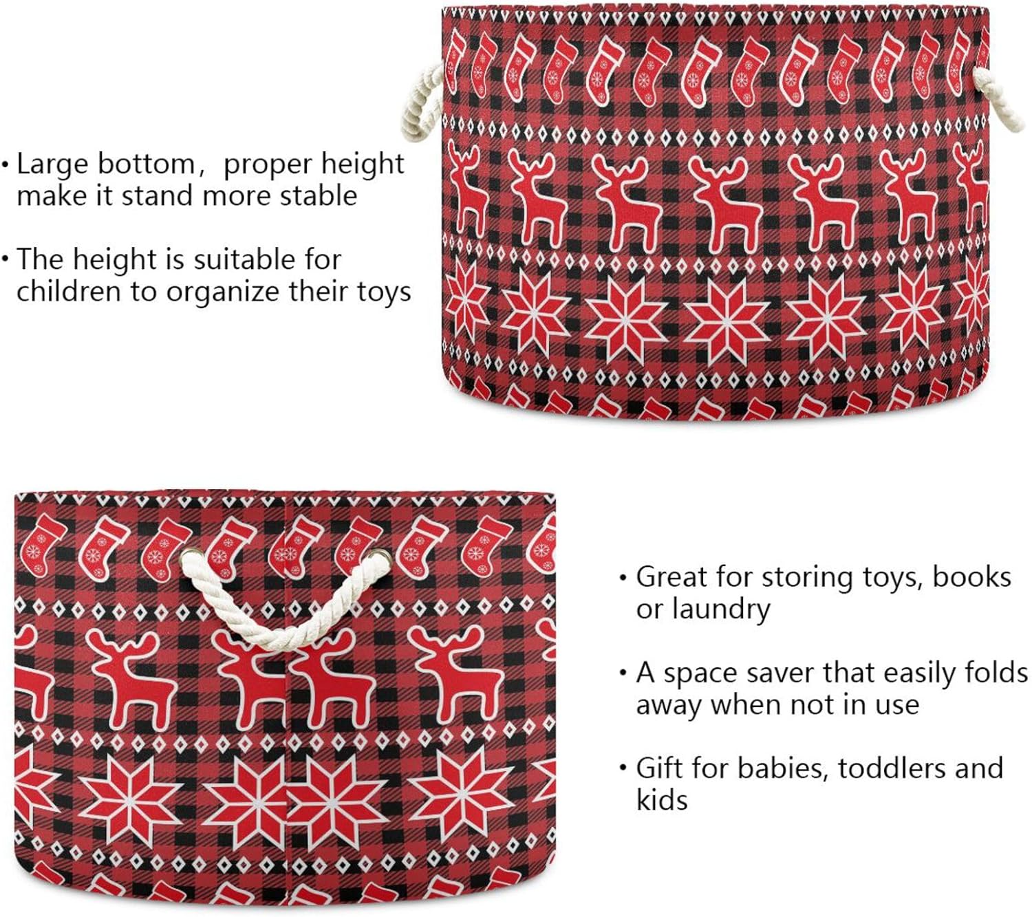 Large Red Storage Bin for Laundry