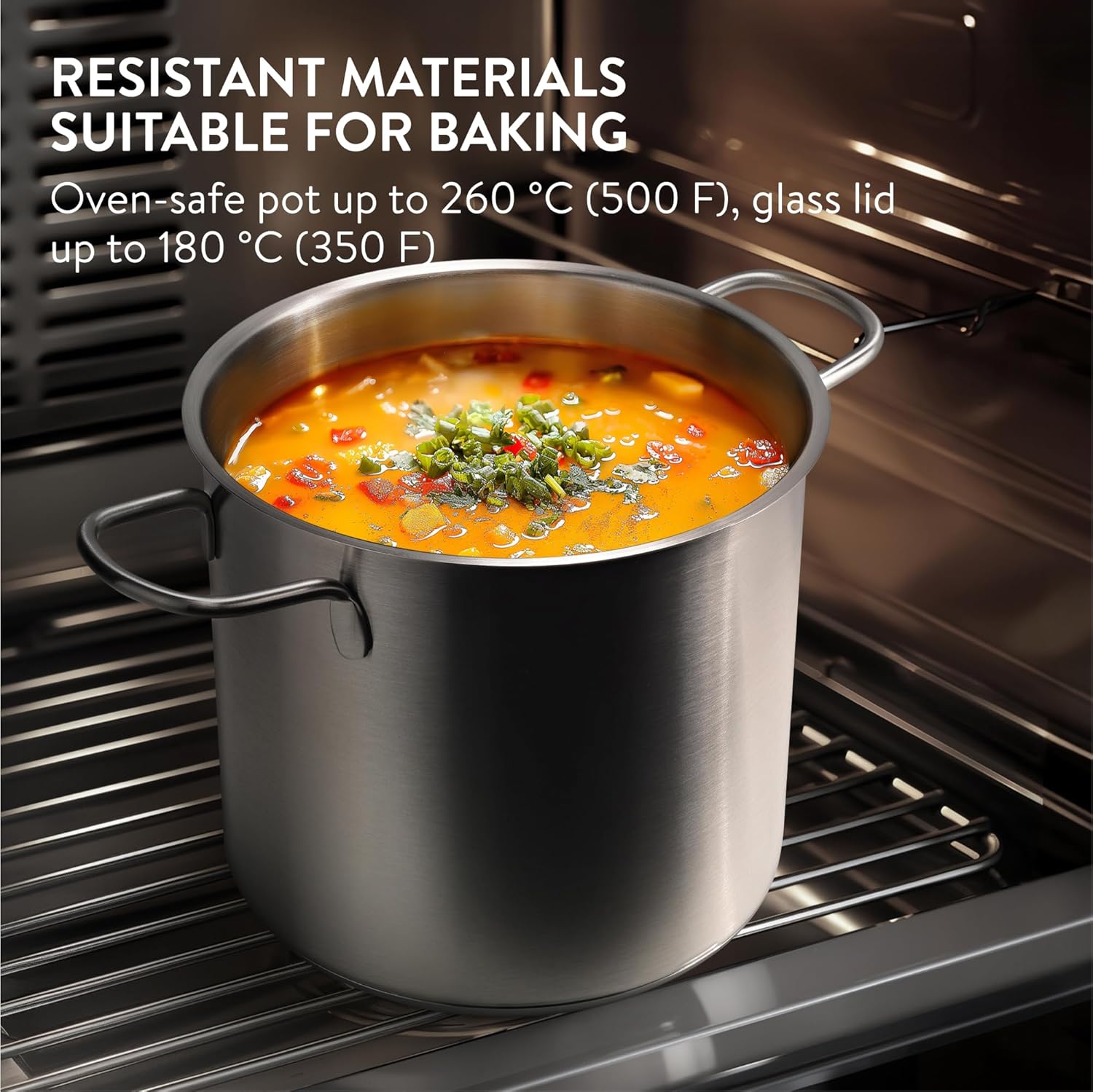 Navaris Stainless Steel Pasta Pot 57 L - Induction Gas Electric Oven Safe
