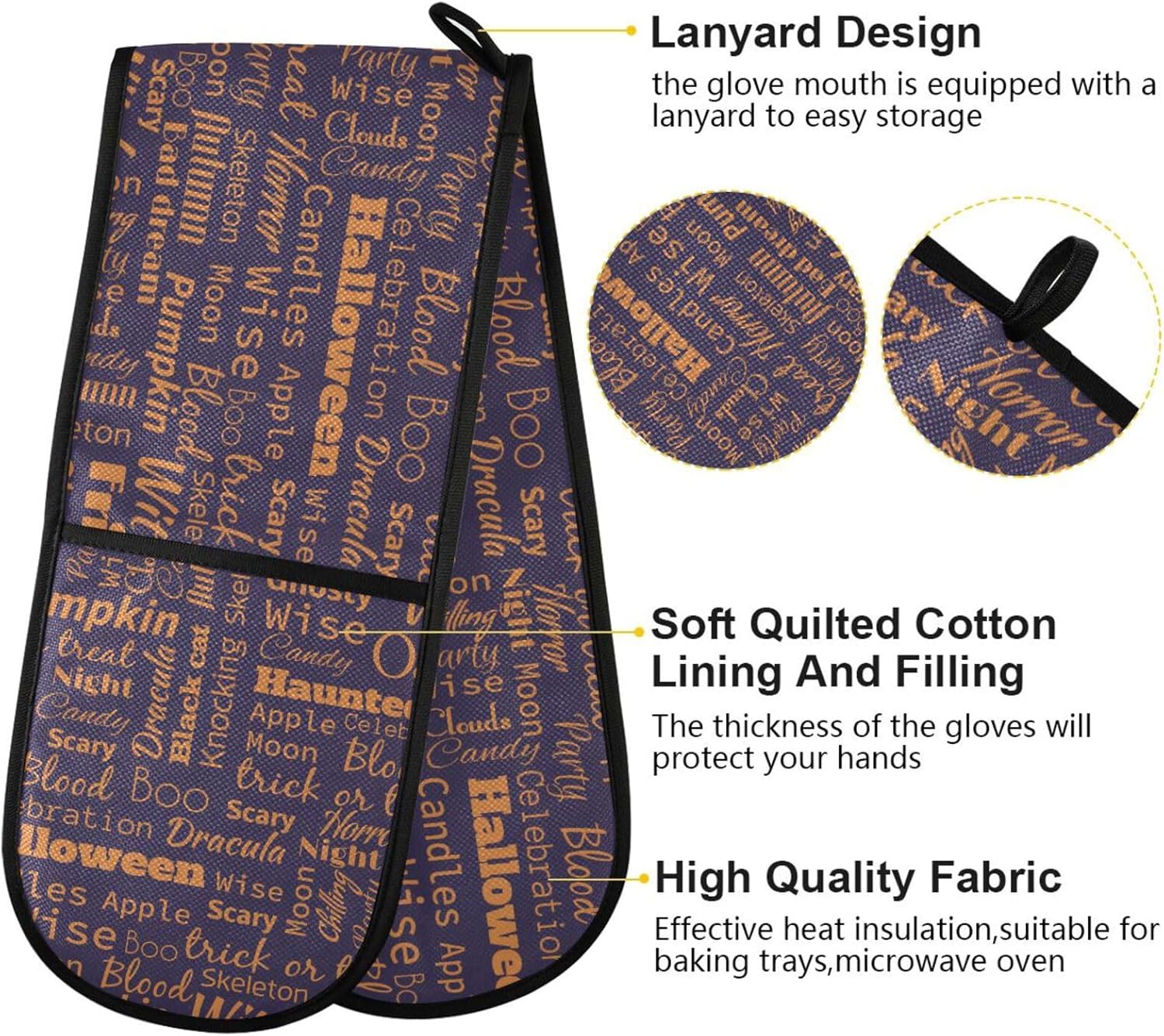 Double Oven Mitts Heat-Resistant 35x7 inch