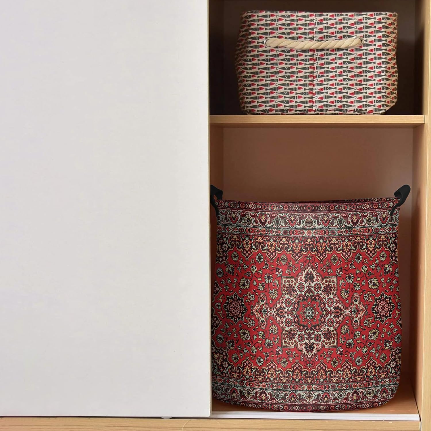 Collapsible Red Laundry Basket