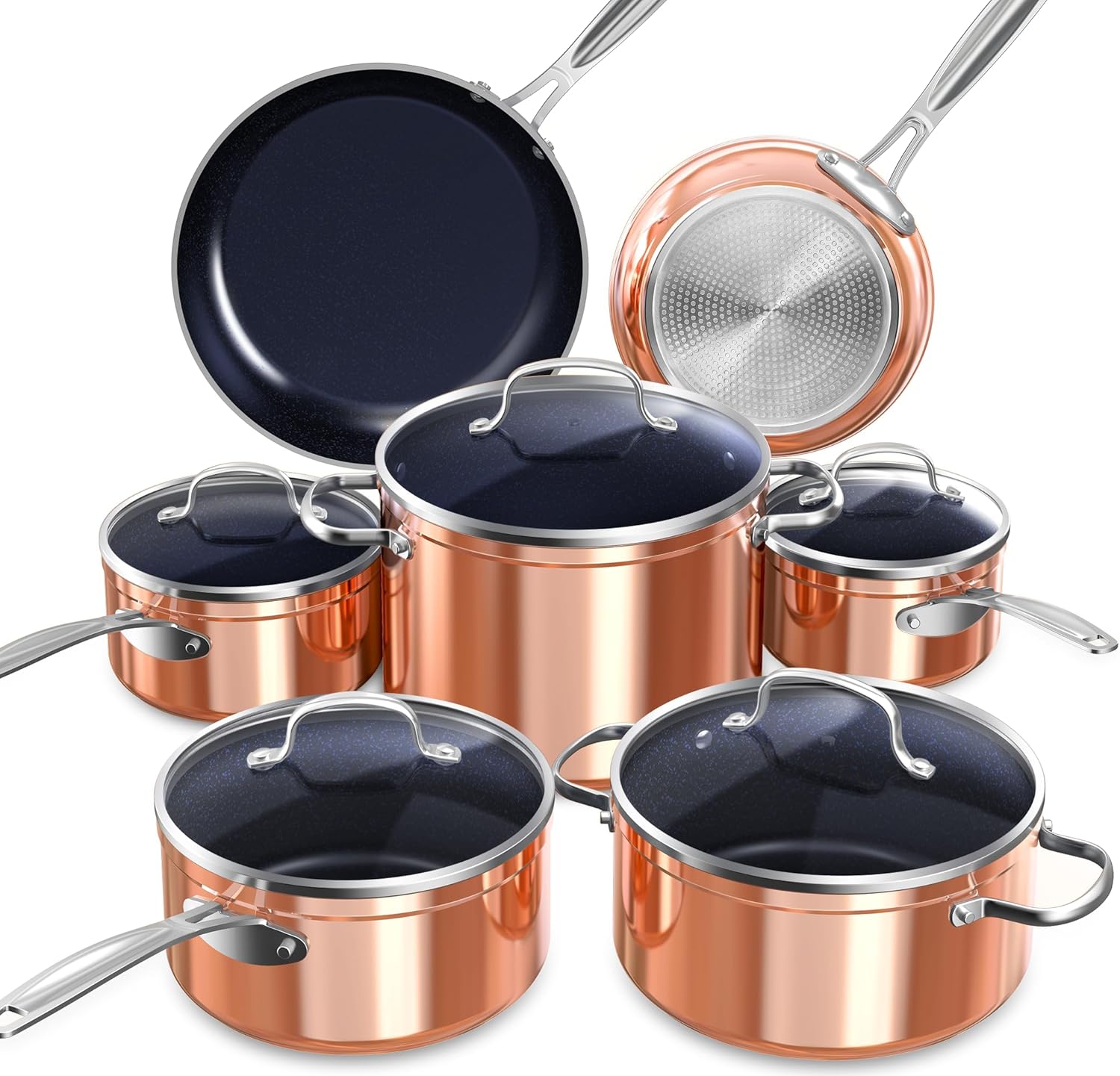 Nuwave Healthy Duralon Blue Ceramic Cookware Set