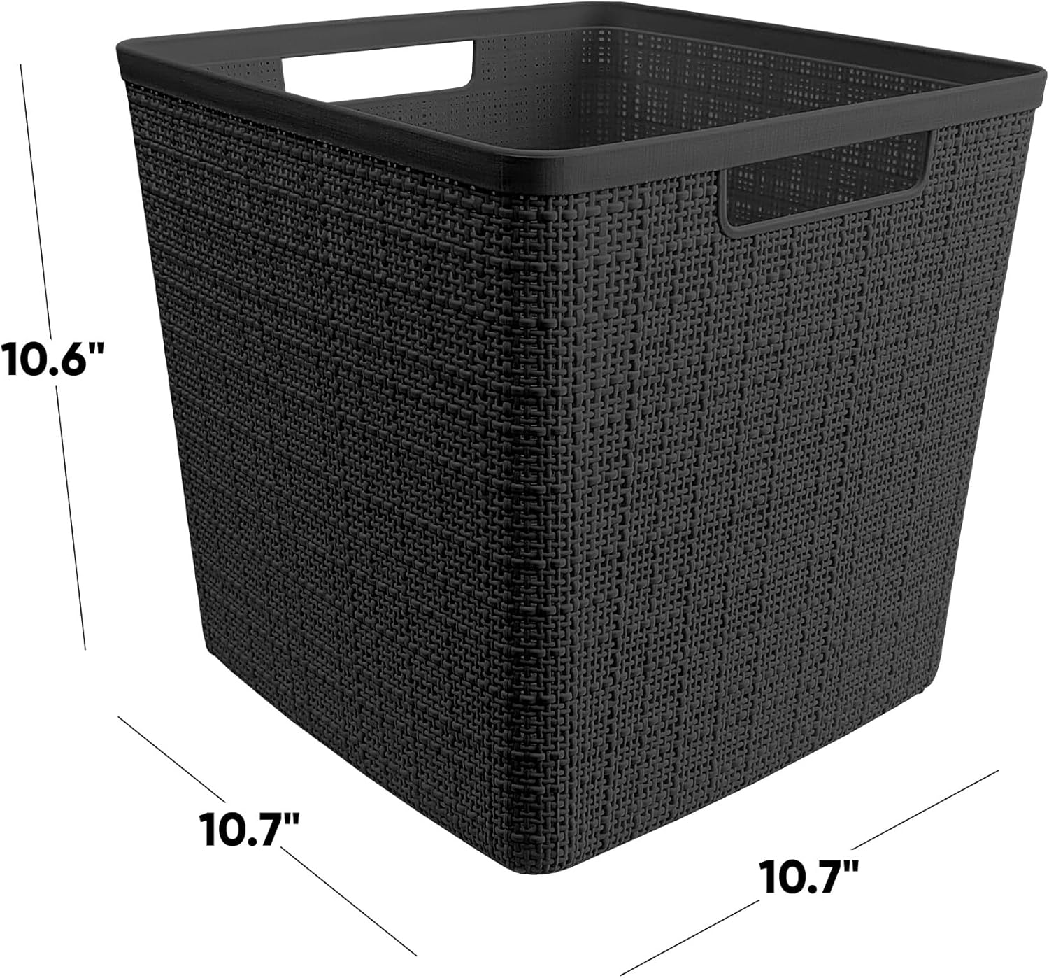 Curver Jute Decorative Plastic Cube Storage Organizer