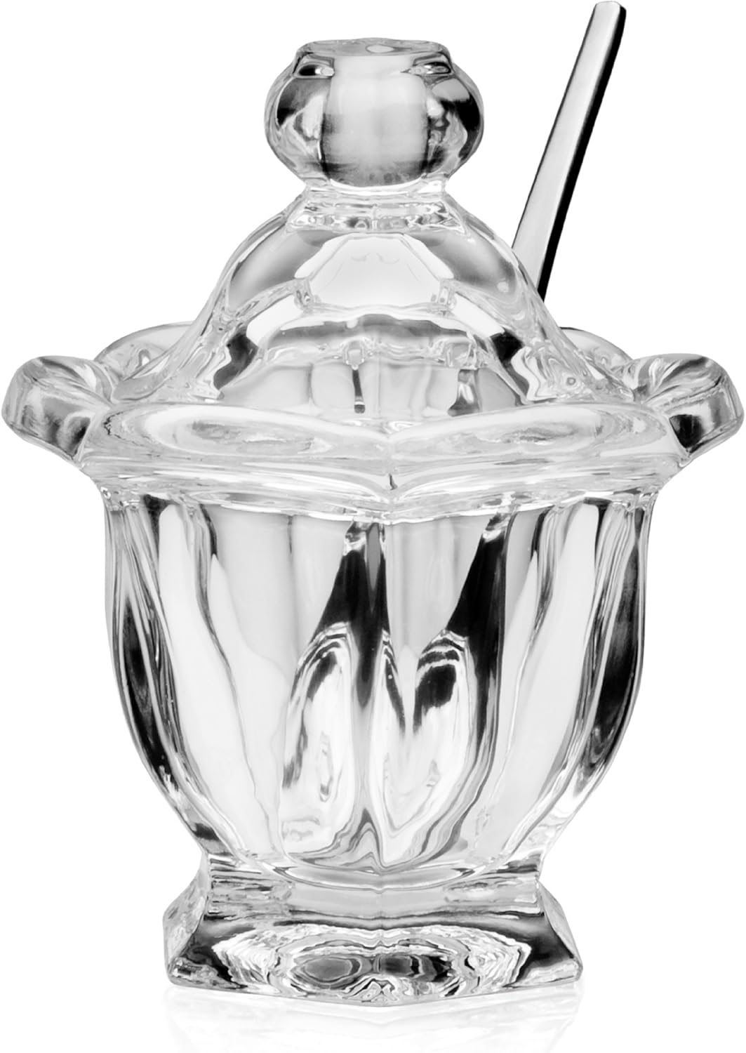 Stunning Crystal Jam Jar with Stainless Spoon