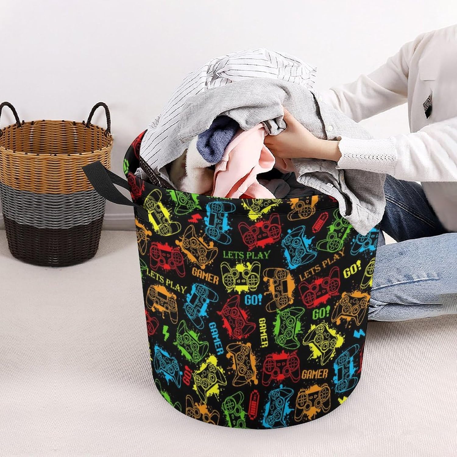 Game Theme Laundry Basket for Gamers
