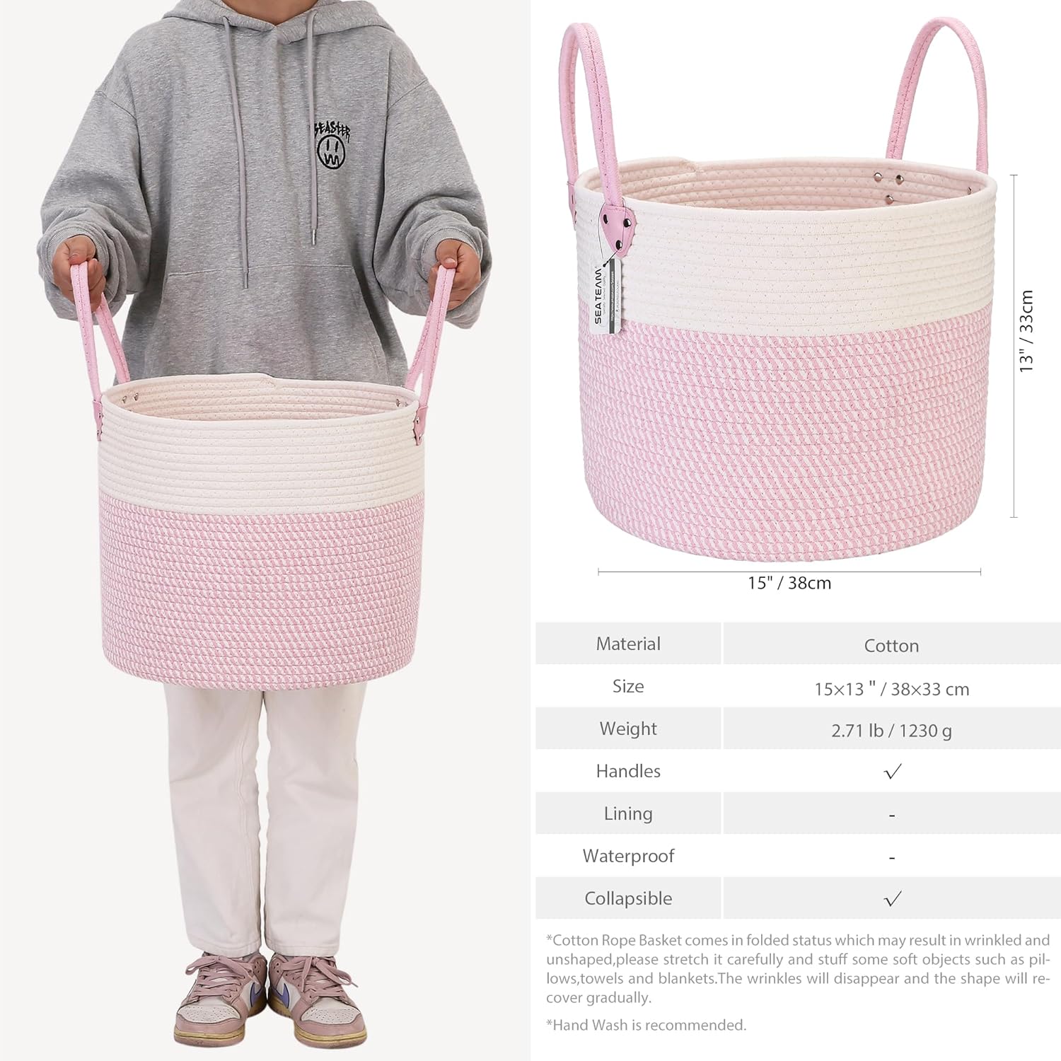 Sea Team Round Storage Basket with Handles