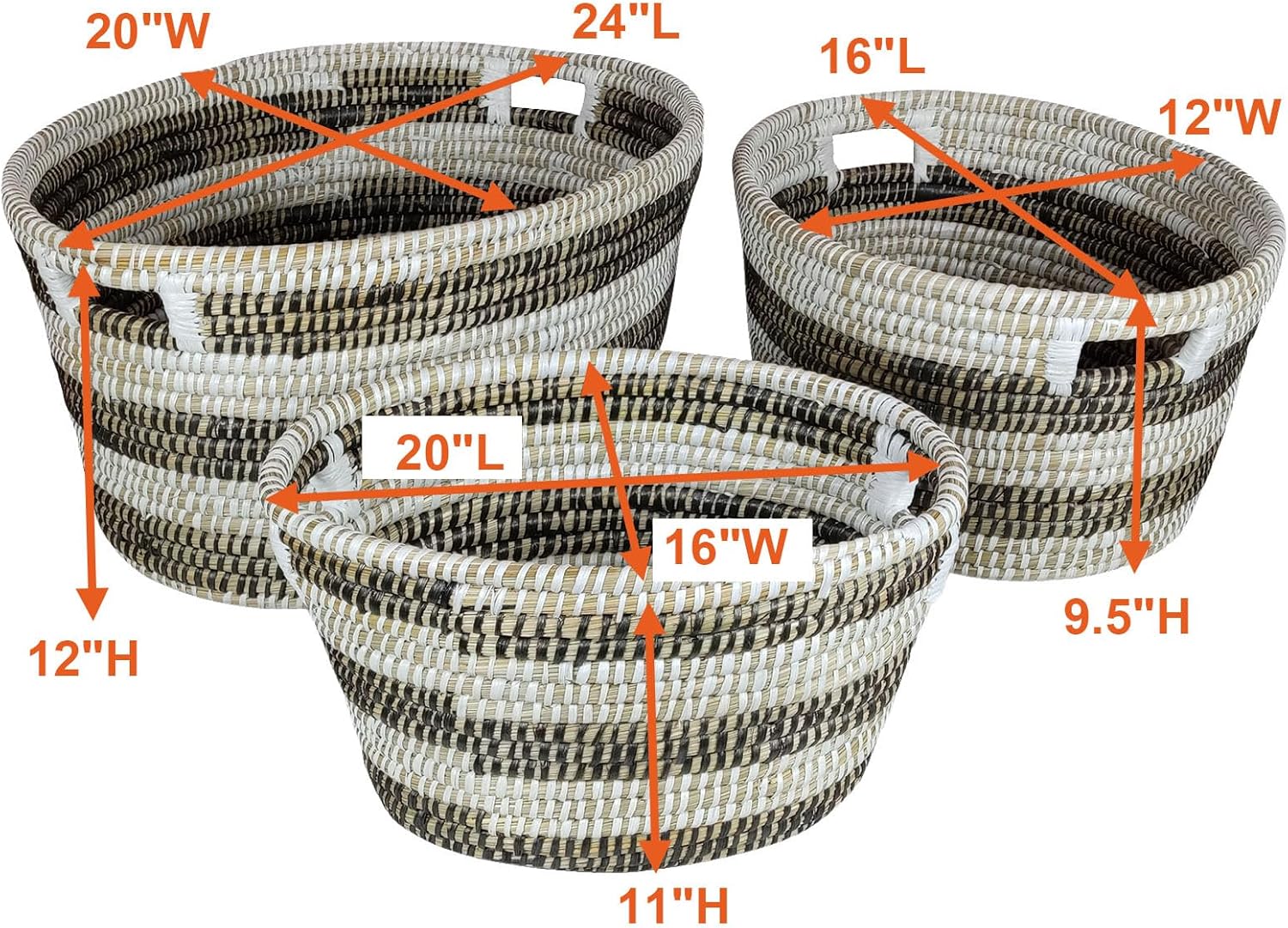 Versatile 3-Piece Laundry Basket Set for Organization