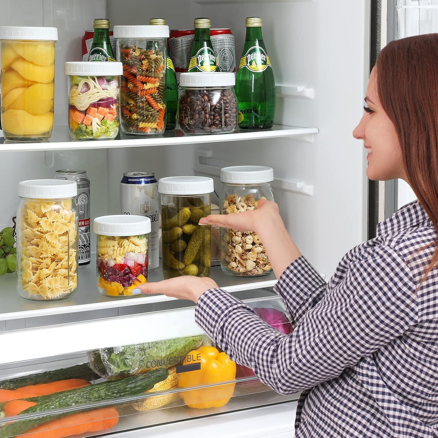 Wide-Mouth Plastic Lids for MasonCanning Jars - Leak-Proof BPA-Free