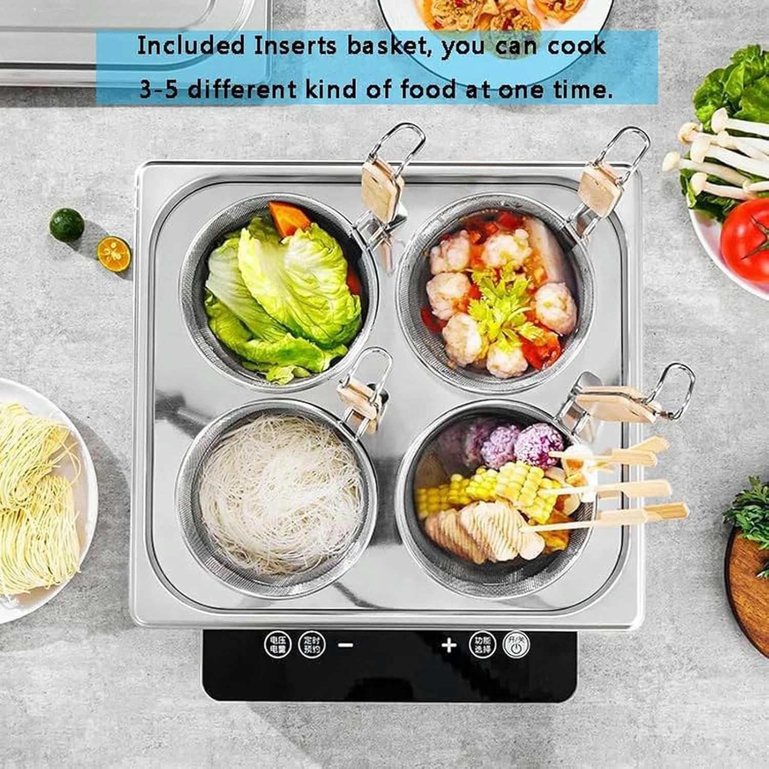 Bingwang 2 4 6 Hole Pasta Cooker Set with Colander