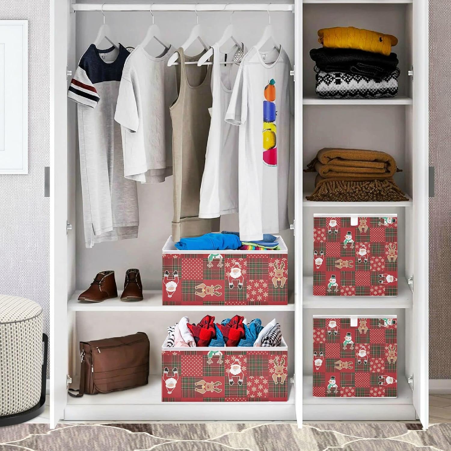Christmas Storage Basket - Compact Collapsible Organizer for Home Car
