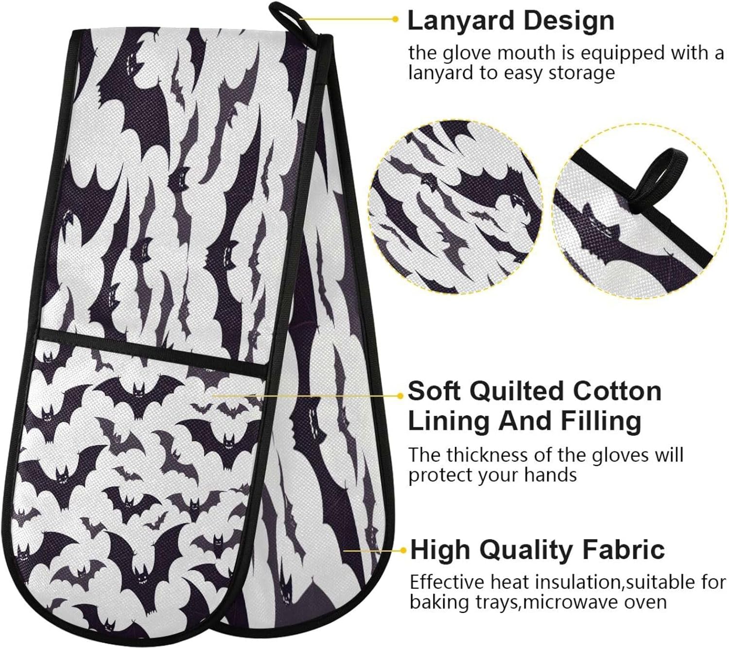Premium Heat-Resistant Halloween Oven Mitts for Baking Cooking