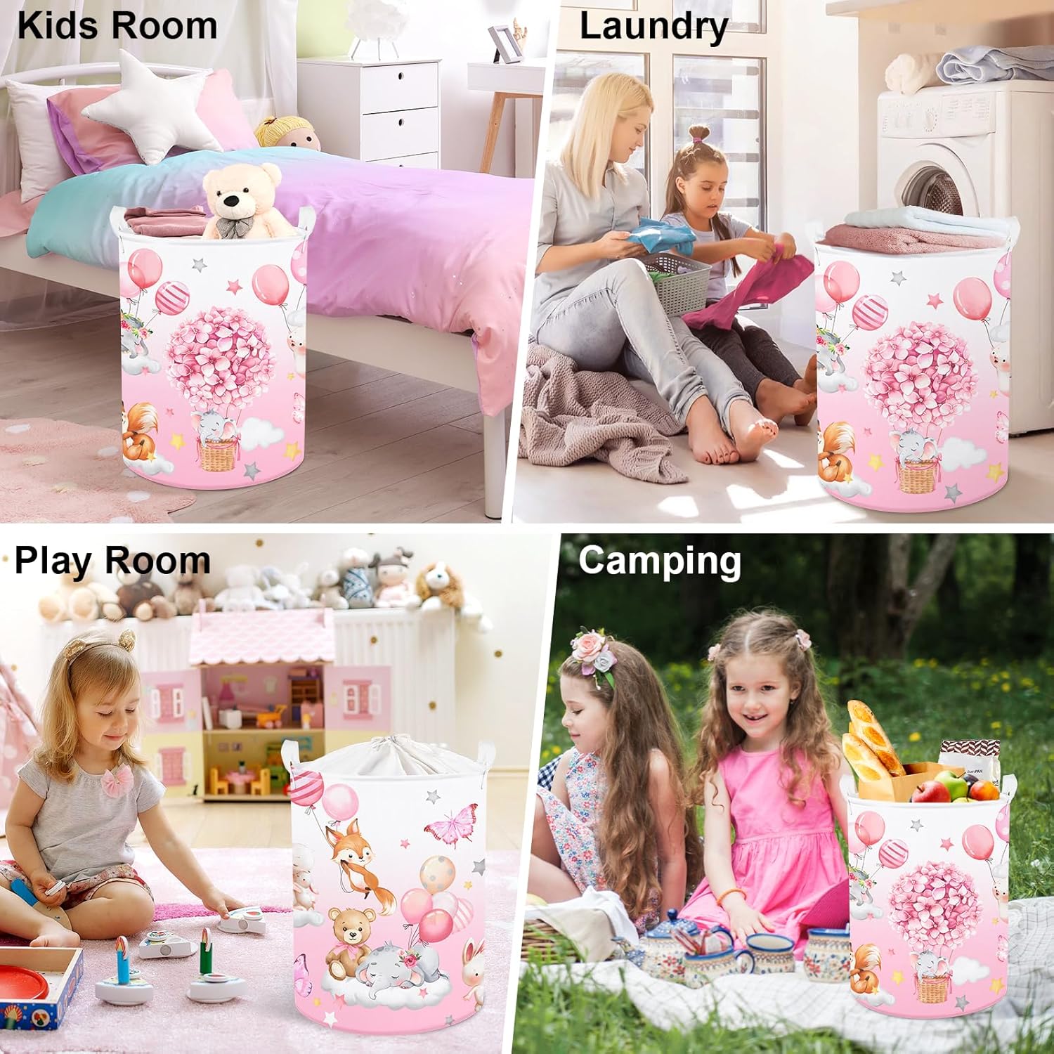 Clastyle 45L Hot Air Balloon Animal Laundry Basket