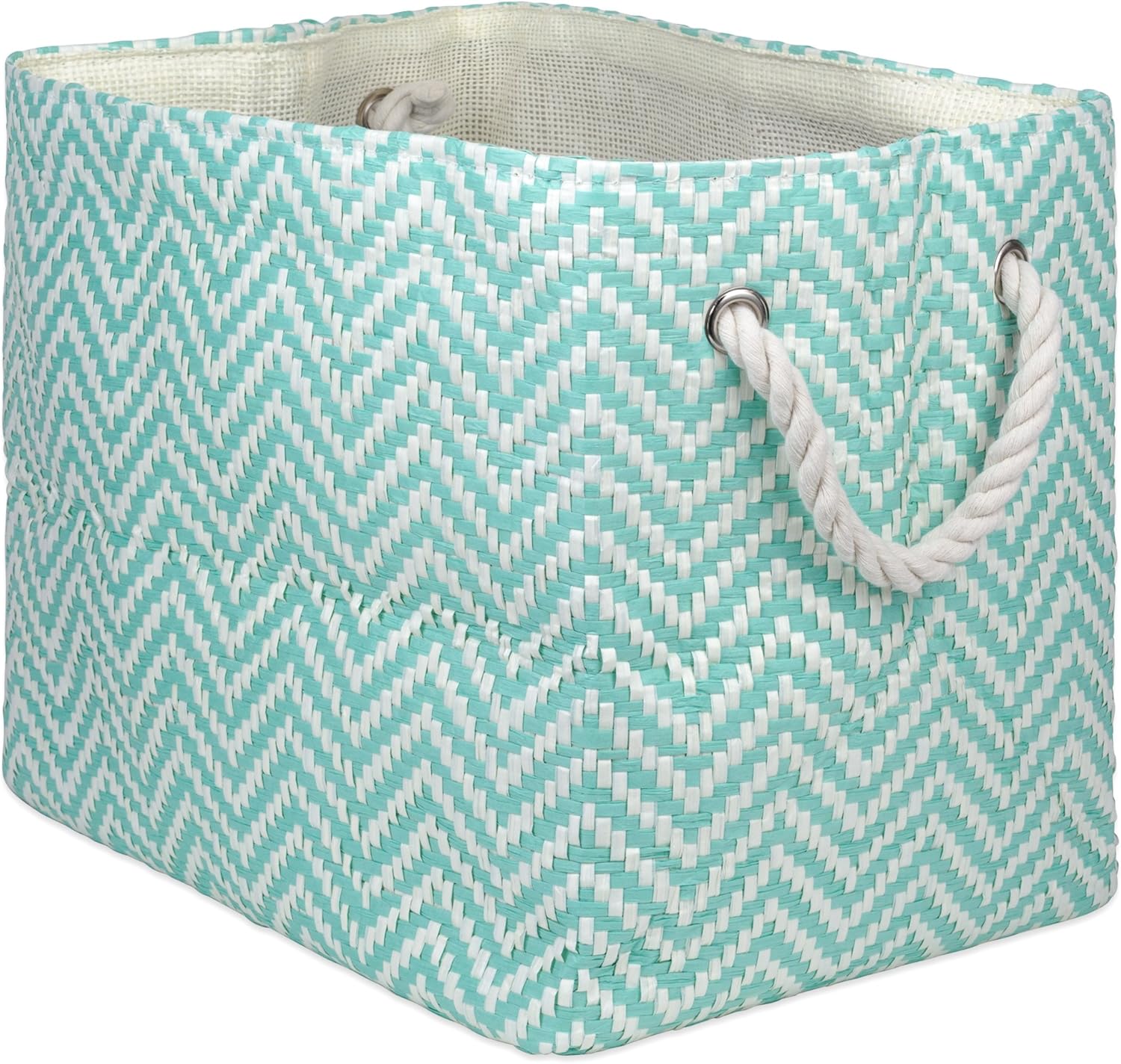 DII Chevron Woven Storage Bin