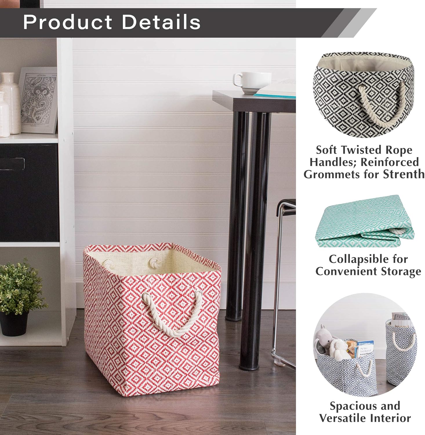 DII Chevron Woven Storage Bin